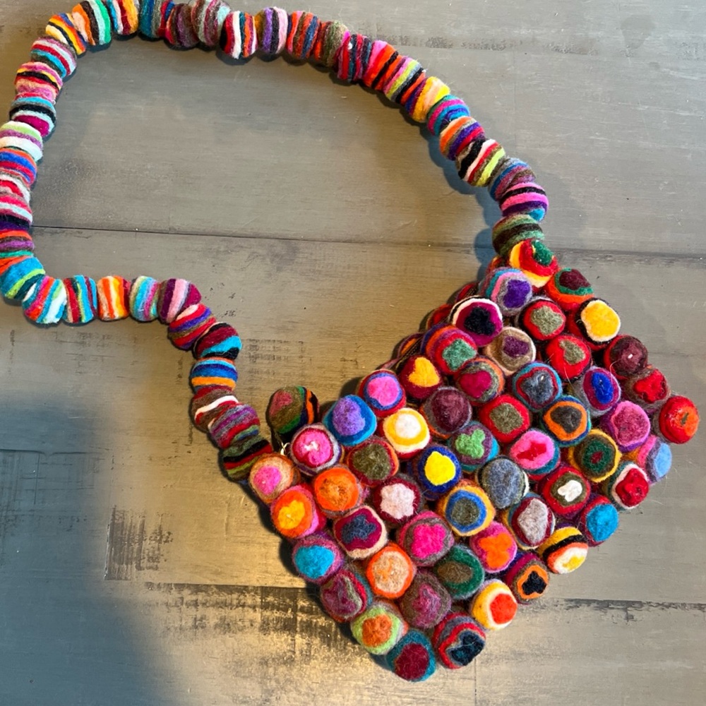 The Rare Felt Clutch Cherry Purse vintage